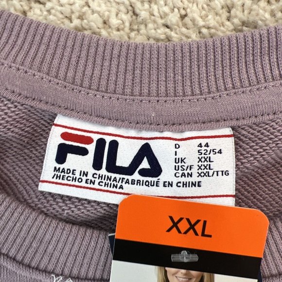 FILA Womens French Terry Long Sleeve Crew Neck Sweatshirt XXL Purple NWT - Picture 13 of 13